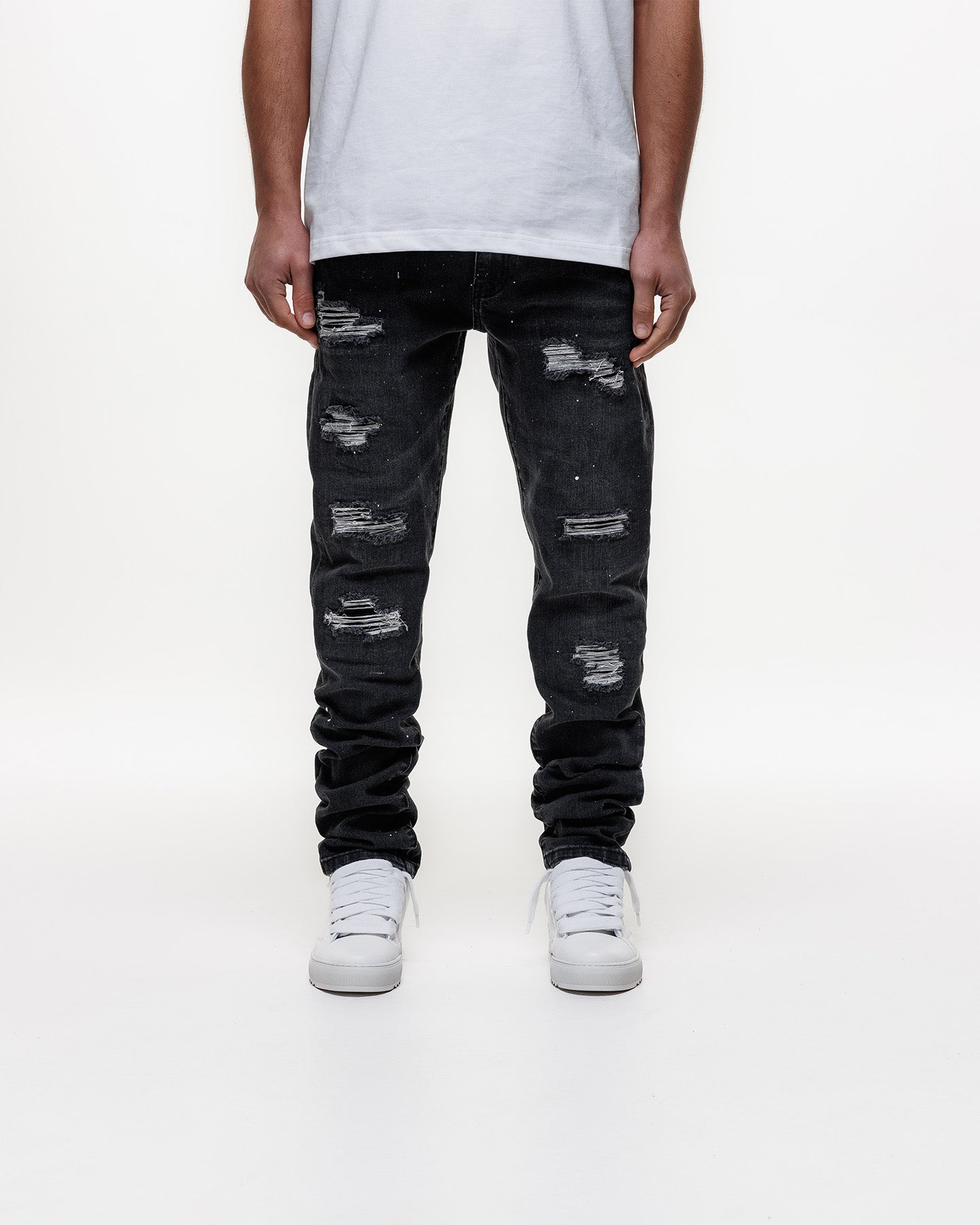 MAGIRI Ripped Slim Black Jeans